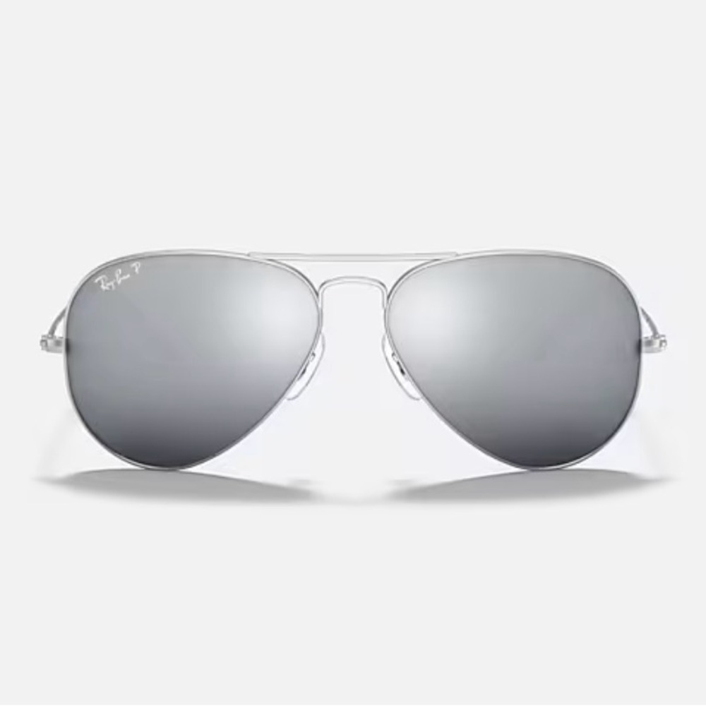 Vintage Ray-Ban Polarized Metallic Silver Aviator Shades - Picture 2 of 8
